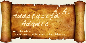 Anastasija Adamić vizit kartica